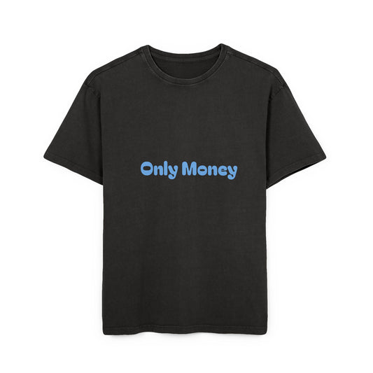 Acid Washed Oversized Tee – Only Money Graphic T-Shirt for Casual Style